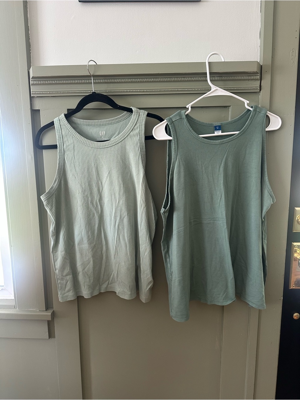 Bundle of Two Sage Green Tank Tops - Casual Sleeveless Basics